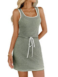 Tiktok 2026 New Lady Coloring Collar Sleeveless Knitted Dress HZ0108