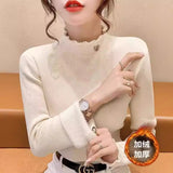 Half-High Water Velvet And Velvet Sweater Women's Autumn And Winter Thick 2025 New Ocean Gas Velvet Top Bottom Shirt HZ0108