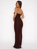 2025 Summer New Women's Sexy Breast-Wearing Backpack Hips Solid-Colored Hottie Dress HZ0108