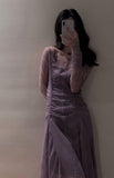 Niulatu Sheath Off The Shoulder Grape Lace Beach Dress Women's Vacation Dresses Birthday Dress SD1179
