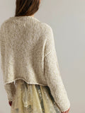 Autumn Explosion Of Women's Long-Sleeved Knit Round Collar Collar Cover Solid Color Top Sweater HZ0108