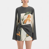 Niulatu New Casual Print Personality Design Short Dress Dress Dress Woman SPCP