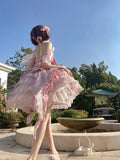 Vintage Ball Gown Pink Short Mini Summer 18th Birthday Dress Lolita Dress Birthday Outfits HZ1214