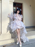 Vintage Ball Gown Lilac Short Mini Summer 18th Birthday Dress Lolita Dress Birthday Outfits HZ1214
