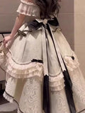 Pretty High Low Square Neck Lace Summer 18th Birthday Dress Lolita Dress Birthday Outfits HZ1214