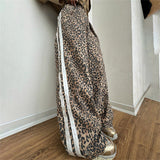 Loose Leopard-Print Trousers Women's Autumn And Winter Design Retro Print Striped Trousers HZ0108