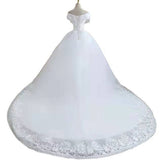 One-Word Shoulder Main Wedding Dress 2026 New Tuxo Court Wedding Dress Bridal Hus Down Yarn HZ0516