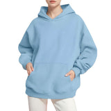 2025 Spring Coat Tunic Temperament Commuting Loose Solid Hooded Pocket Fashion Hooded Hoodie Woman HZ0108