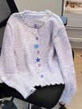Sweet Soft-Creative Gentle Wind Sweater Woman 2025 Spring And Autumn Women's Round-Neck Loose Thin Knitted Shirt Coat Woman HZ0108