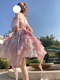 Vintage Ball Gown Pink Short Mini Summer 18th Birthday Dress Lolita Dress Birthday Outfits HZ1214