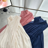 Sexy A line Halter Neckline Pink Short Chiffon Summer Dress Holiday Party Outfits For Women HZ1214