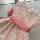 Sexy A line Square Neckline Pink Summer Polka Dots Dress Holiday Party Outfits For Women HZ1214