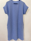 2025 Summer New Loose Round Collar Pocket Solid Color Short-Sleeved Dress Woman HZ0108