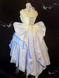 Vintage Ball Gown Spaghetti Straps Short Chiffon Summer 18th Birthday Dress High Low Ombre Blue Lolita Dress Birthday Outfits HZ1214