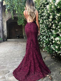 Niulatu Dark Green Prom Dress, Lace Long Prom Dresses, Spaghetti Straps Backless Prom Dress HZ0113