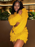 2025 New Women's Sweet And Spicy Casual Pure Color Exposed Umbilly Long-Sleeved Tidly Tidly Fashioned Two Sets HZ0108
