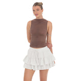 2025 Summer New Lady Tight Belt Anti-Walking Dress Sweet Cake Skirt HZ0108
