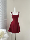 Sweet and niche summer temperament high waist design women dress HZ1214