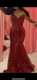 Niulatu Red Mermaid Lace Appliques Prom Dress,Evening Dress Winter Dance Dress HZ1007