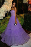 Niulatu Light Purple A-line Evening Dress Wedding Guest Dress HZ1007