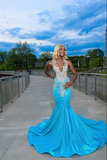 Niulatu Mermaid Sleeveless Evening Dress Mermaid Evening Gown HZ1007