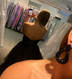 Niulatu High Low Tulle Prom Dress Black Tulle High Low Formal Evening Dress HZ1007