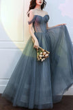 Off the Shoulder Grey Formal HZ0308