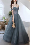 Off the Shoulder Grey Formal HZ0308