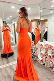 Niulatu Satin Mermaid Spaghetti Straps Prom Dresses With HZ1007