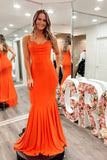 Niulatu Satin Mermaid Spaghetti Straps Prom Dresses With HZ1007