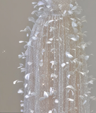 Classy A Line Square Neckline Champagne Tulle Long Prom Dresses HZ1214