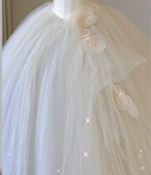 Elegant Ball Gown Strapless Tulle Satin Wedding Dresses Long Brides Dress HZ1214