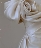 Elegant Mermaid Off The Shoulder Satin Short Sleeves Wedding Dresses Brides Dress HZ1214