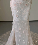 Classy Mermaid Halter Pink Lace Sleeveless Evening Dress Long Prom Dresses HZ1214