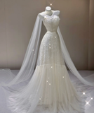 Elegant A Line Strapless White Lace Sleeveless Long Wedding Dresses Brides Dress HZ1214