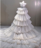 Elegant Mermaid Scoop Neckline Sequin Wedding Dresses Long Brides Dress HZ1214