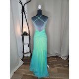 Niulatu Mermaid Spaghetti Straps 90s Green Prom Dresses Evening Gowns With Beads HZ1110