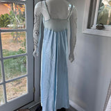 Niulatu A line Spaghetti Straps Light Sky Blue Lace Long Prom Dresses Evening Dress HZ1110