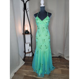 Niulatu Mermaid Spaghetti Straps 90s Green Prom Dresses Evening Gowns With Beads HZ1110