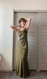 Niulatu Sheath Olive Green Prom Dresses Long Formal Dress HZ0113