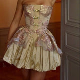 Niulatu Vintage Ball Gown Gold Homecoming Dresses 18th Birthday Outfits Party Dress HZ1110