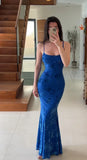 Niulatu Mermaid Spaghetti Straps Royal Blue Long Evening Dress Party Dress Prom Dress HZ0113