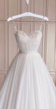 Niulatu A line Spaghetti Straps White Sleeveless Long Prom Dress Formal Evening Dresses HZ1110