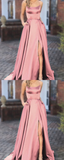 Niulatu Prom Dresses, dusty pink bridesmaid dresses,long satin bridesmaid dress HZ0113