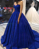 Niulatu blue lace ball gown prom dress sweetheart corset HZ0113