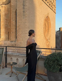 Niulatu Off-shoulder Sleeveless Mermaid Satin Evening Prom Dresses SD1589
