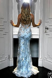 Niulatu up back mermaid silver evening dress prom dress HZ0113
