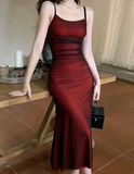 Niulatu Satin Tulle Spaghetti Straps Prom Dress Evening Dress HZ1007