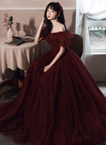 Niulatu Off The Shoulder Tulle Line Prom Dress Evening Dress HZ1007