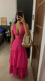 Niulatu A-line Tiered Evening Dress Boho Dress HZ1007